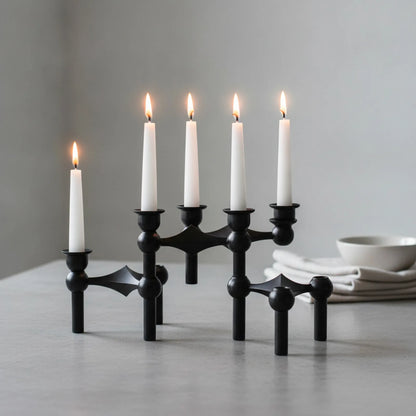Porte-bougie Design Moléculaire Métal Chic