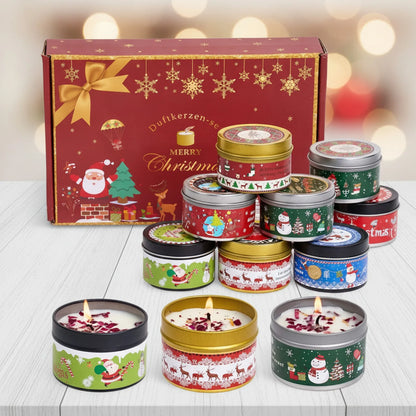 Bougie Parfumée Noël UDOCOOL aux Fleurs Séchées