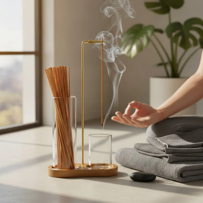 Porte-encens 2 en 1 Bois & Verre - Ambiance Zen
