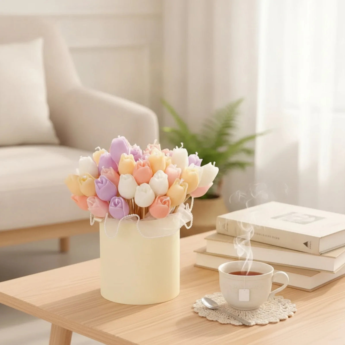 Bougie Parfumée Tulipe 3D Décorative