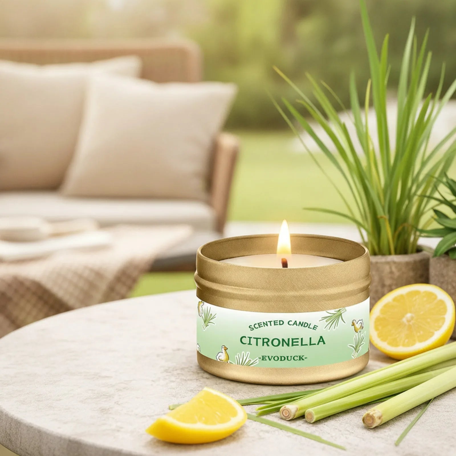 Bougie Citronnelle Lemongrass : Anti-Moustiques & Parfum d'Été