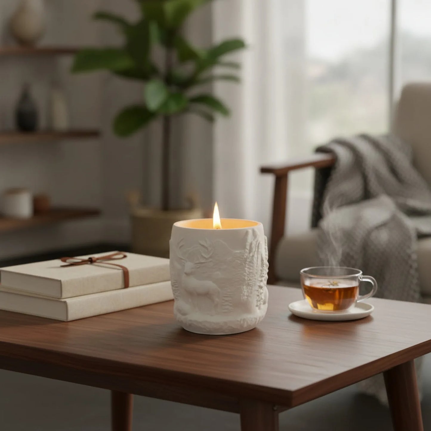 Bougie Parfumée Gypse 'Forest Elk' Cire de Soja