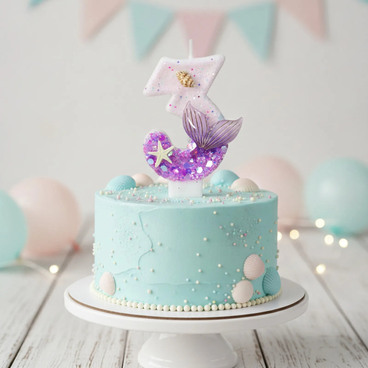 Bougies Magiques Sirène & Étoile de Mer pour Anniversaire