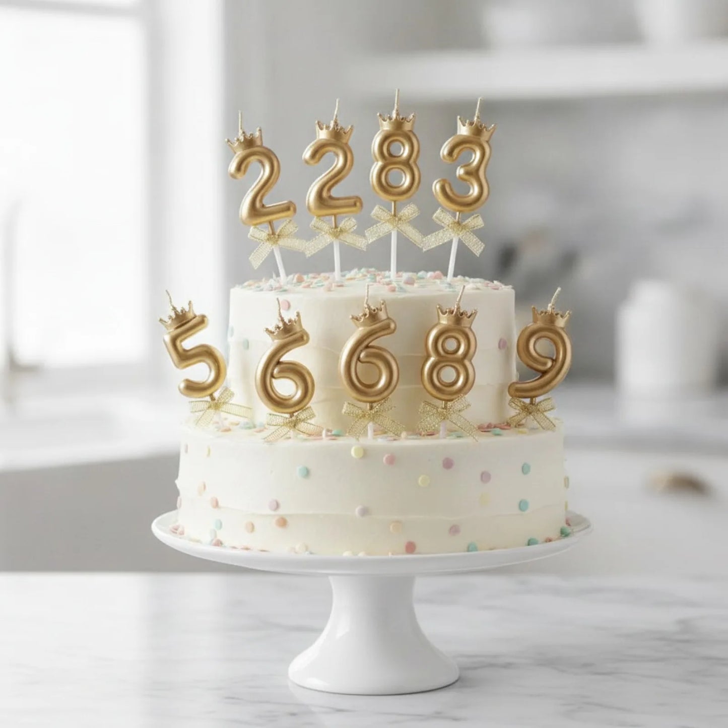 Bougie Anniversaire Couronne & Nœud Papillon Chic