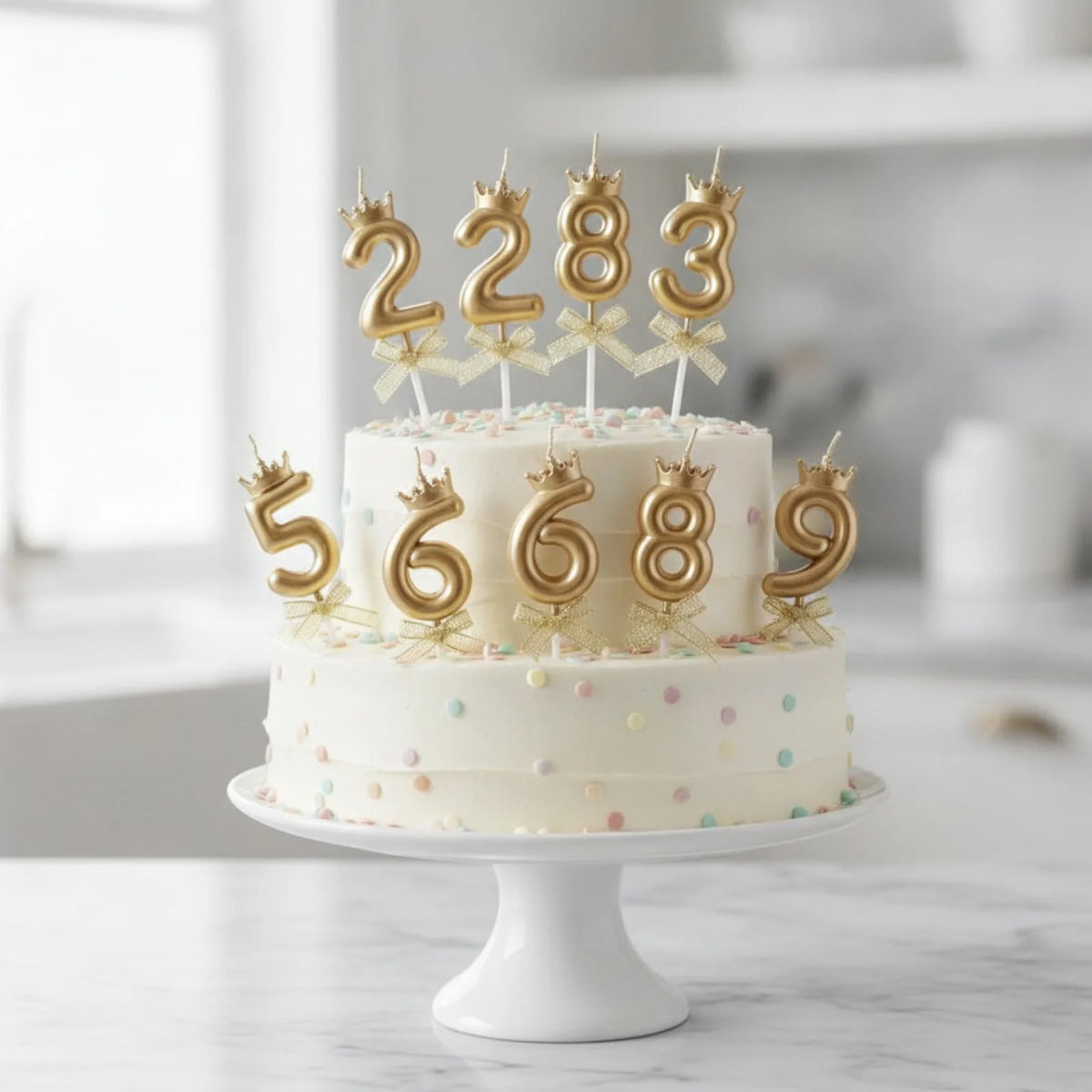 Bougie Anniversaire Couronne & Nœud Papillon Chic
