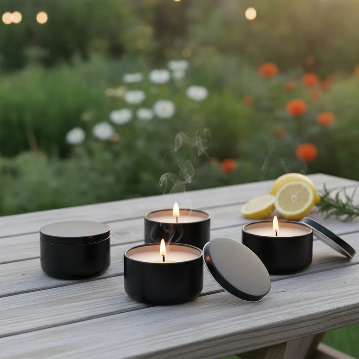Lot de 4 Bougies Citronnelle Répulsives & Parfumées