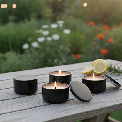 Lot de 4 Bougies Citronnelle Répulsives & Parfumées