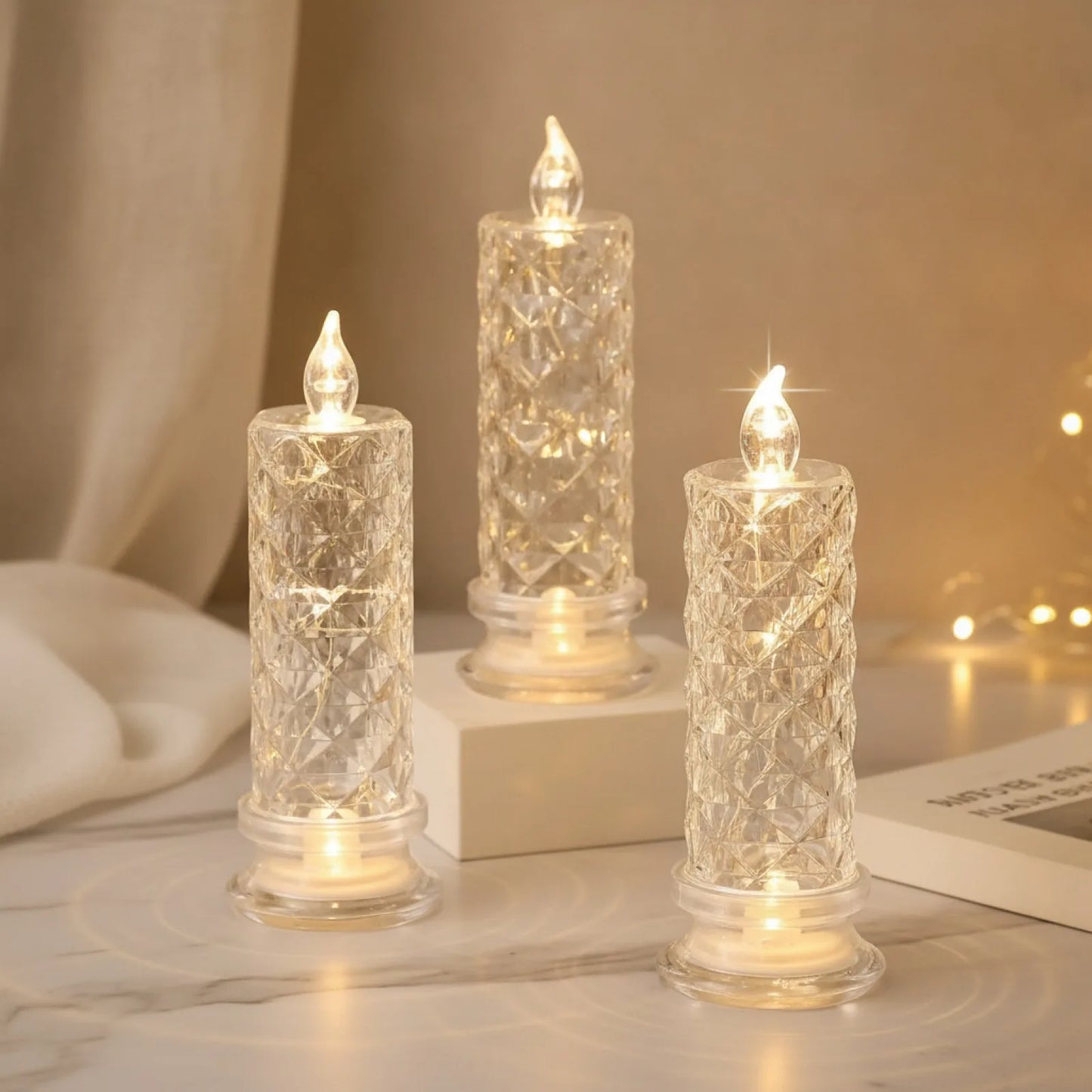 Bougie LED Cristal : Ambiance Lumineuse Sécurisée