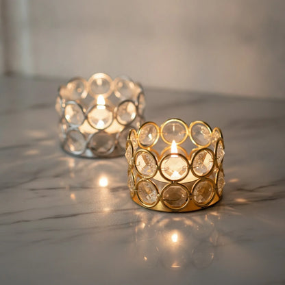 Lanterne Cristal Or & Argent - Déco Lumineuse