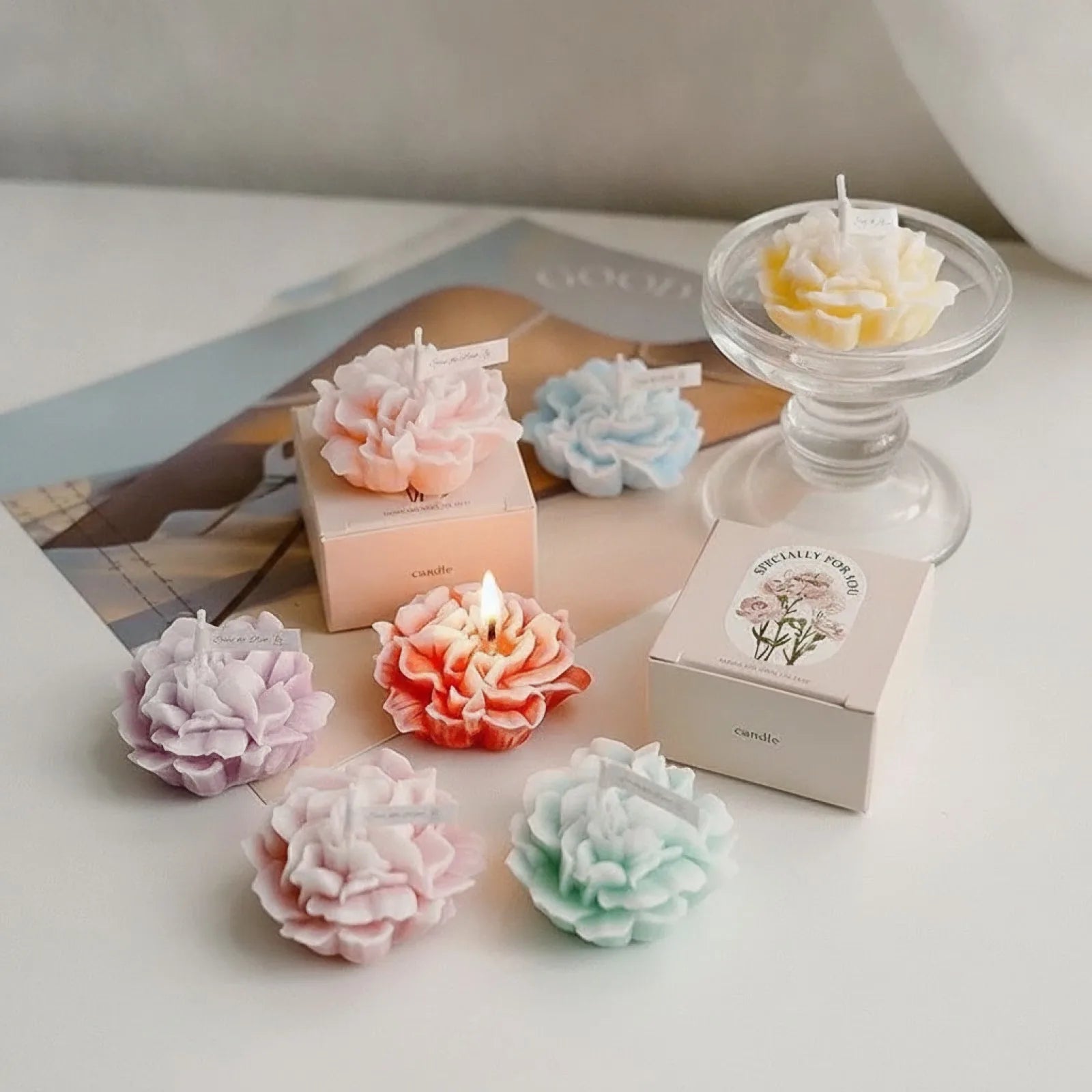 Bougie Fleur Parfumée Cire de Soja Artisanale