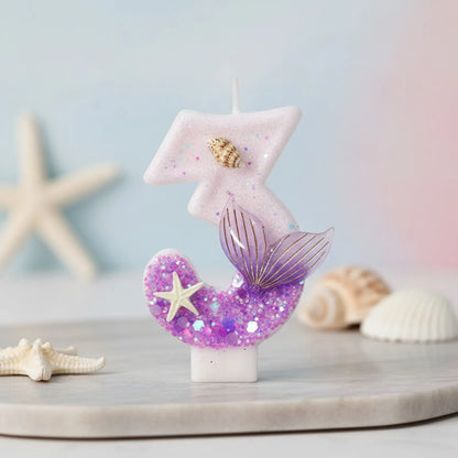 Bougies Magiques Sirène & Étoile de Mer pour Anniversaire