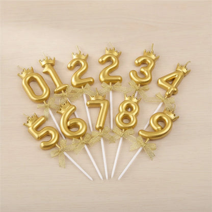 Bougie Anniversaire Couronne & Nœud Papillon Chic